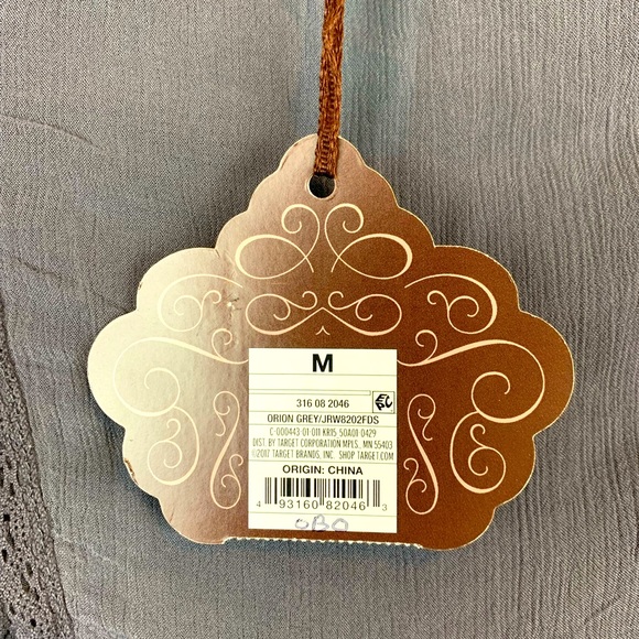 NWT Knox Rose boho gray top with tassels and lace trim, size medium - Picture 6 of 6